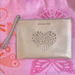 Michael Kors Gold Stud Large Wristlet EUC